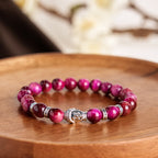 Fortune Jewel Blue Green Red Tiger Eye Buddha Head Balance Bracelet