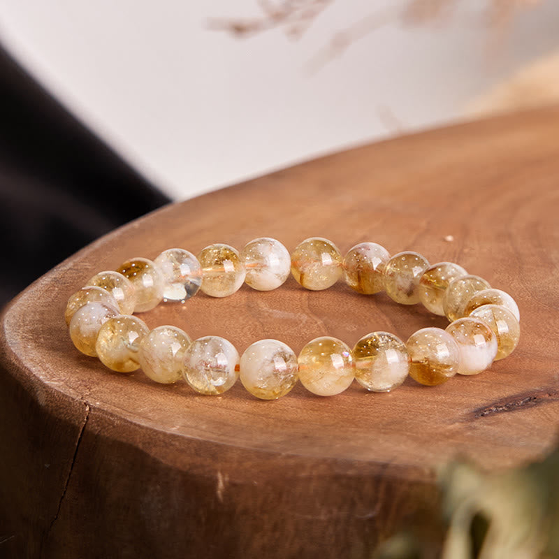 Fortune Jewel Natural Citrine Snowflake Crystal Prosperity Bracelet