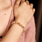 Fortune Jewel Natural Citrine Snowflake Crystal Prosperity Bracelet