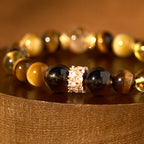 Fortune Jewel Citrine Topaz Smoky Quartz Tiger Eye Happiness Bracelet