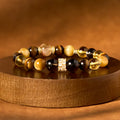 Fortune Jewel Citrine Topaz Smoky Quartz Tiger Eye Happiness Bracelet