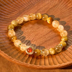 Fortune Jewel Citrine Tiger Eye Red Agate Generosity Bracelet