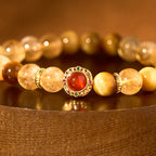 Fortune Jewel Citrine Tiger Eye Red Agate Generosity Bracelet