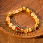 Fortune Jewel Citrine Tiger Eye Red Agate Generosity Bracelet