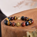 Fortune Jewel Tiger Eye Stone Beads Protection Courage Bracelet