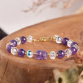 Fortune Jewel Natural Amethyst Pixiu Crystal Balance Bracelet