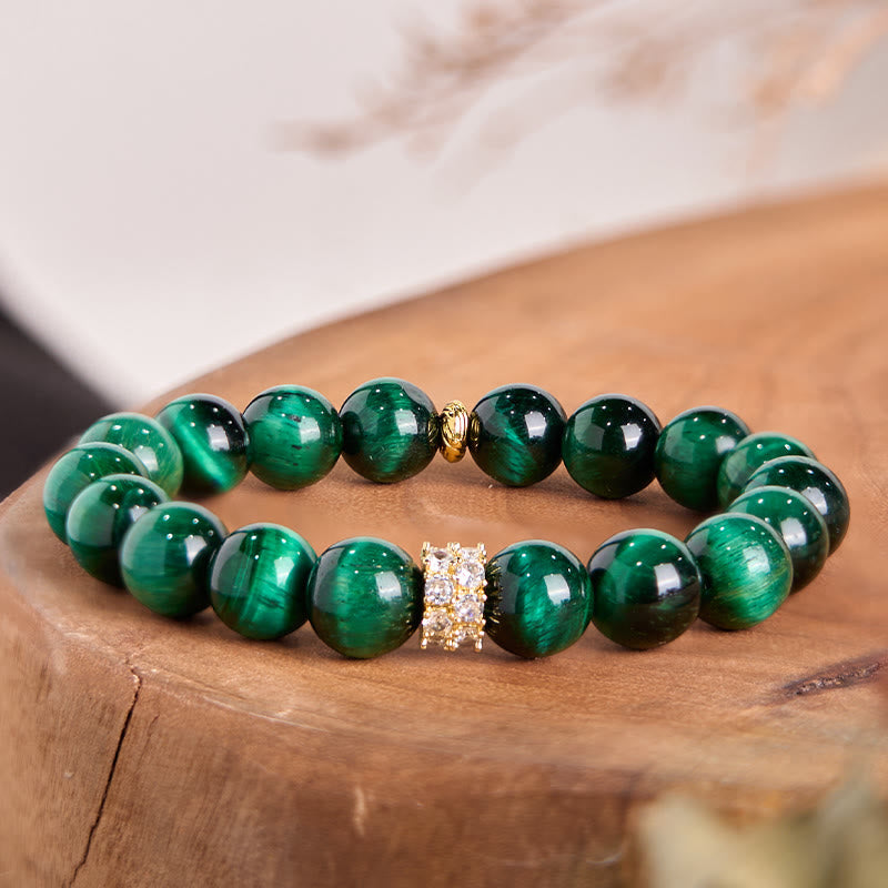 Fortune Jewel Green Tiger Eye Positive Bracelet