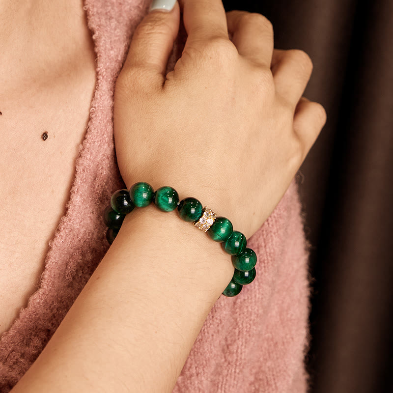 Fortune Jewel Green Tiger Eye Positive Bracelet
