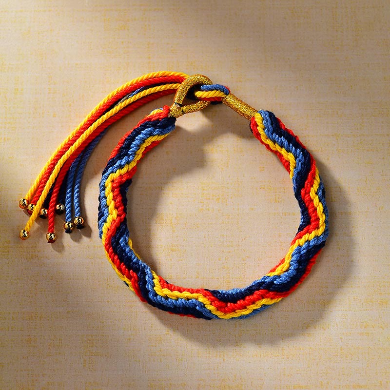 Fortune Jewel Tibetan Hand-woven Colored Rope Luck Bracelet
