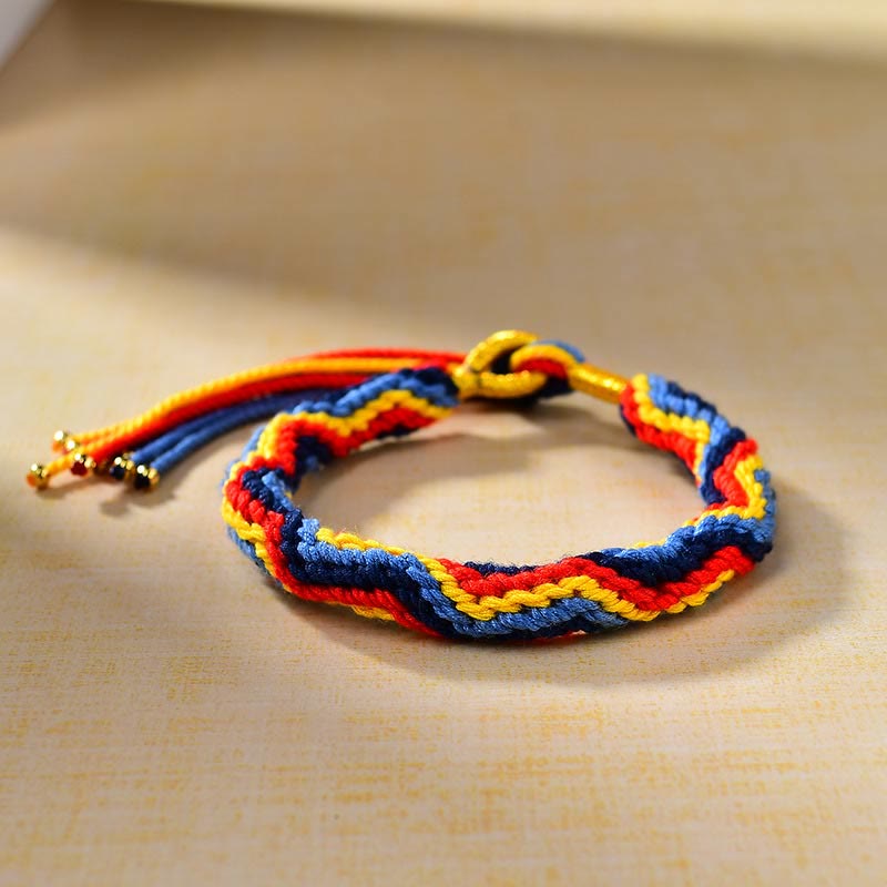Fortune Jewel Tibetan Hand-woven Colored Rope Luck Bracelet