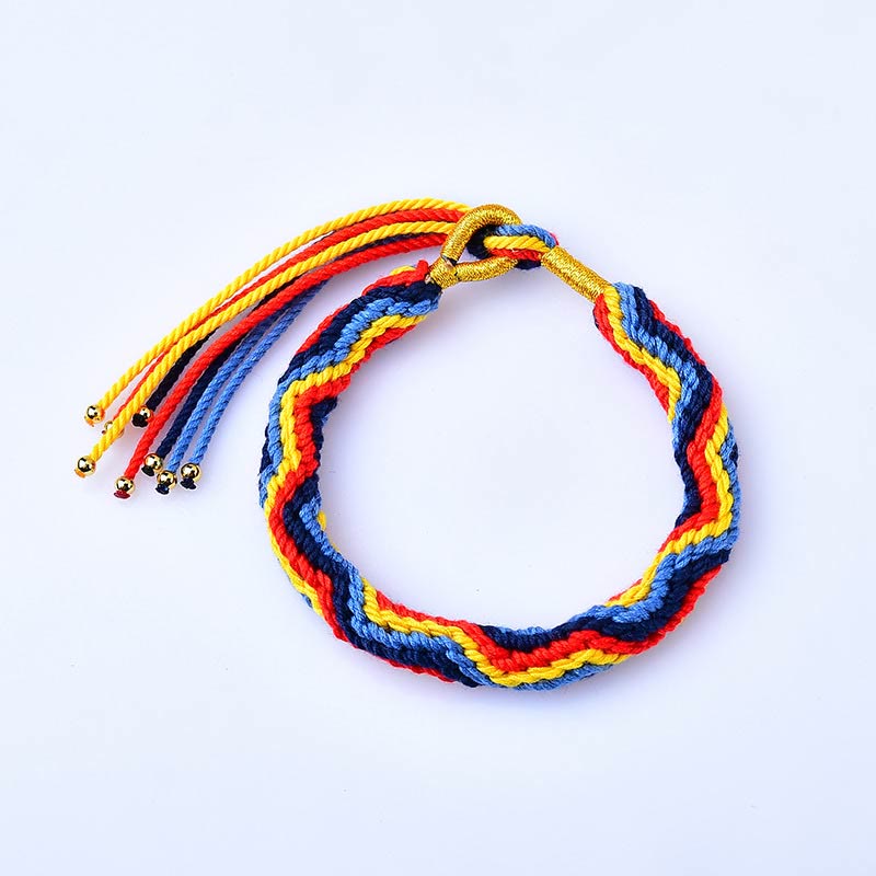 Fortune Jewel Tibetan Hand-woven Colored Rope Luck Bracelet