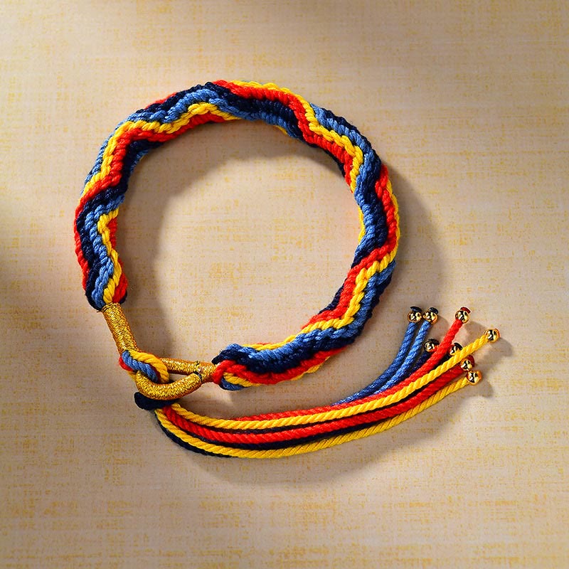 Fortune Jewel Tibetan Hand-woven Colored Rope Luck Bracelet