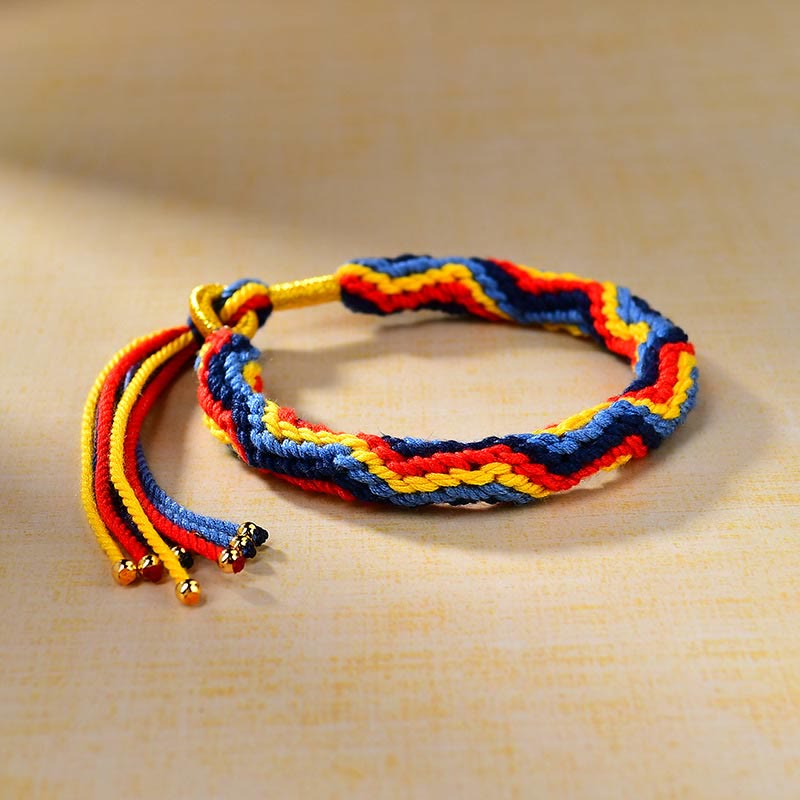 Fortune Jewel Tibetan Hand-woven Colored Rope Luck Bracelet