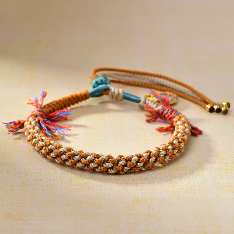 Fortune Jewel Tibetan Colored Rope Zakiram Goddess Of Wealth Adjustable Protection Bracelet