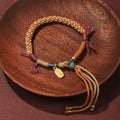 Fortune Jewel Tibetan Hand-woven Colored Rope Adjustable Tassels Nafu Luck Bracelet