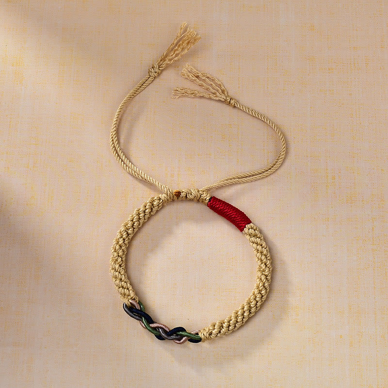 Fortune Jewel Tibetan Hand-rubbed Cotton Rope Luck Bracelet
