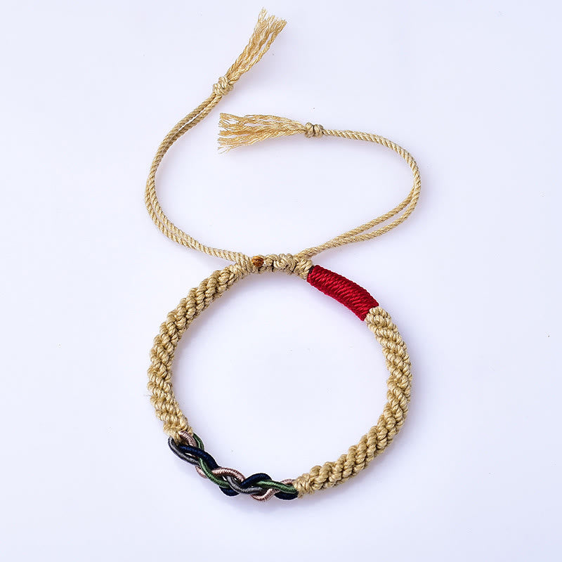Fortune Jewel Tibetan Hand-rubbed Cotton Rope Luck Bracelet