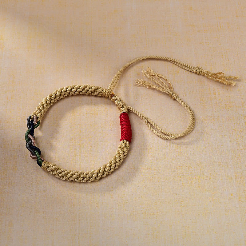 Fortune Jewel Tibetan Hand-rubbed Cotton Rope Luck Bracelet