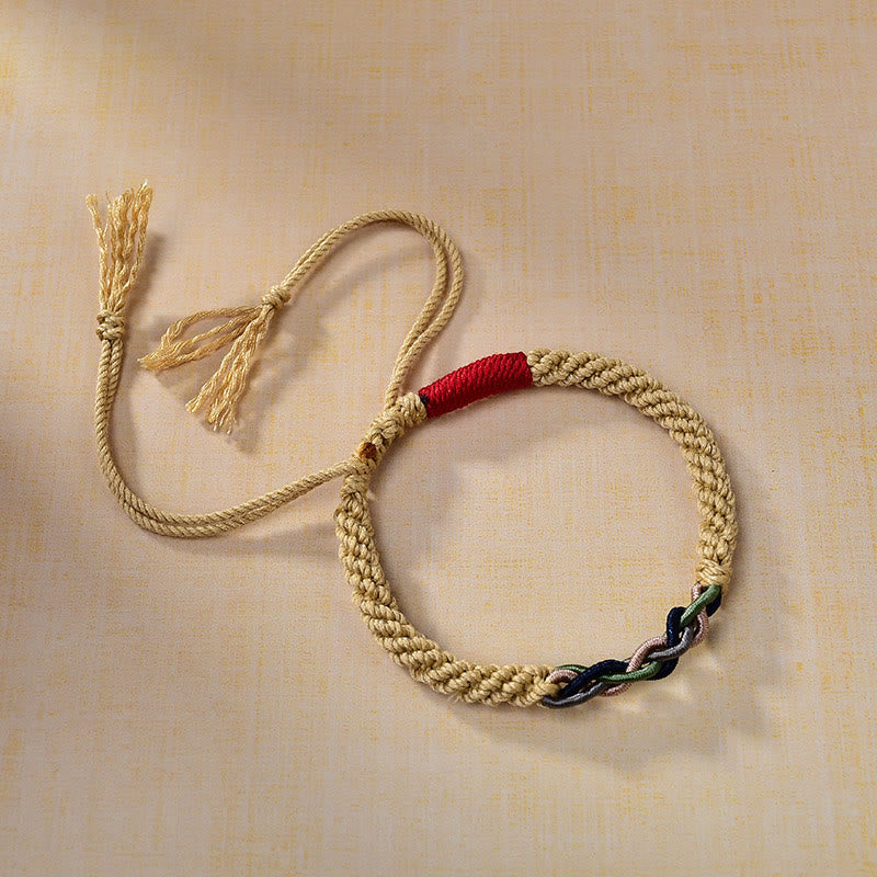 Fortune Jewel Tibetan Hand-rubbed Cotton Rope Luck Bracelet
