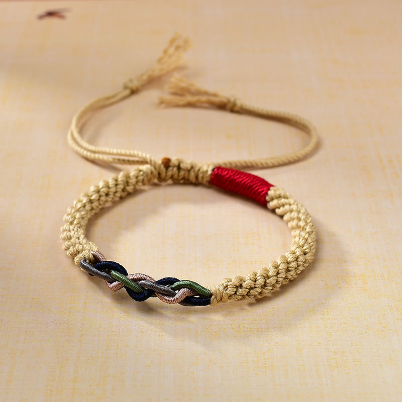 Fortune Jewel Tibetan Hand-rubbed Cotton Rope Luck Bracelet