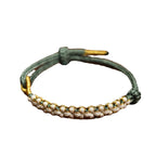 Fortune Jewel Tibetan Gold Thread Colorful Peach Blossom Knot Connection Braided Bracelet
