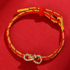 Fortune Jewel Red String Mobius Strip Year Of The Snake Luck Braided Bracelet