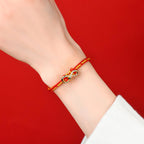 Fortune Jewel Red String Mobius Strip Year Of The Snake Luck Braided Bracelet