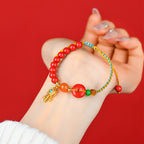 Fortune Jewel Cinnabar String Peace Buckle Blessing Bracelet