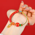 Fortune Jewel Cinnabar String Peace Buckle Blessing Bracelet
