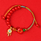 Fortune Jewel Cinnabar String Peace Buckle Blessing Bracelet