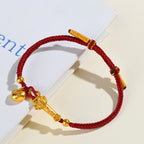 Fortune Jewel Red String Fu Character Ingot Ruyi Stick Luck Braided Bracelet
