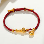 Fortune Jewel Red String Fu Character Ingot Ruyi Stick Luck Braided Bracelet