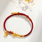 Fortune Jewel Red String Fu Character Ingot Ruyi Stick Luck Braided Bracelet