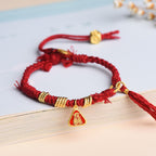 Fortune Jewel Tibetan String Zakiram Goddess Of Wealth Flower Tassel Protection Bracelet