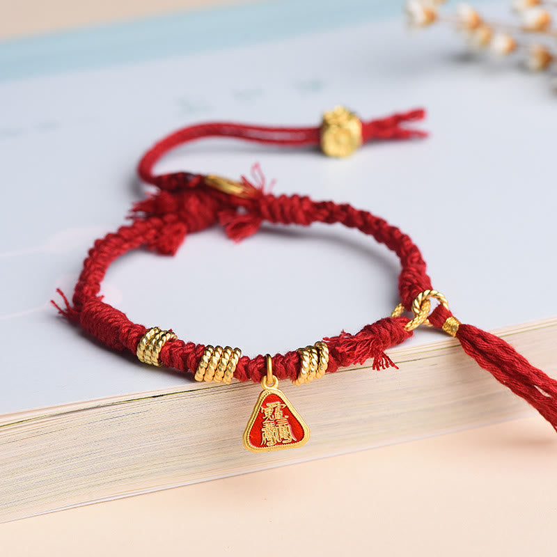 Fortune Jewel Tibetan String Zakiram Goddess Of Wealth Flower Tassel Protection Bracelet