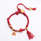 Fortune Jewel Tibetan String Zakiram Goddess Of Wealth Flower Tassel Protection Bracelet