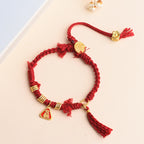 Fortune Jewel Tibetan String Zakiram Goddess Of Wealth Flower Tassel Protection Bracelet