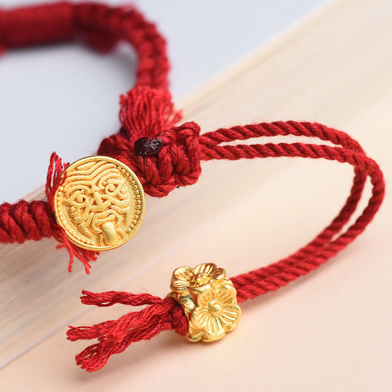 Fortune Jewel Tibetan String Zakiram Goddess Of Wealth Flower Tassel Protection Bracelet