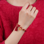 Fortune Jewel Tibetan String Zakiram Goddess Of Wealth Flower Tassel Protection Bracelet