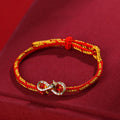 Fortune Jewel Red String Mobius Strip Year Of The Snake Luck Braided Bracelet