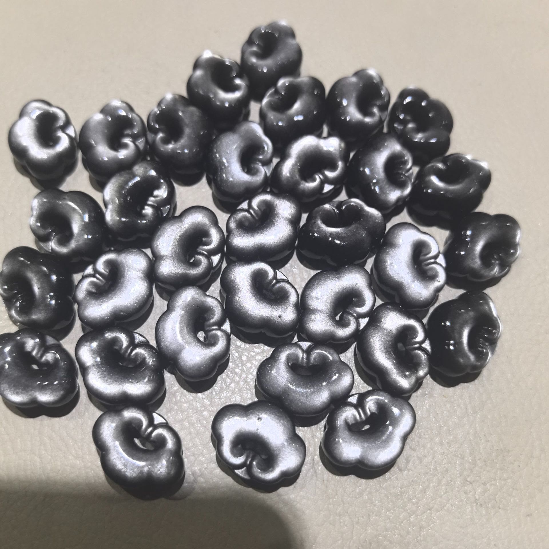 Fortune Jewel Natural Silver Sheen Obsidian Auspicious Clouds Protection Soothing Necklace Pendant