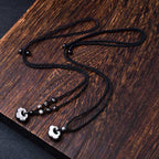 Fortune Jewel Natural Silver Sheen Obsidian Auspicious Clouds Protection Soothing Necklace Pendant