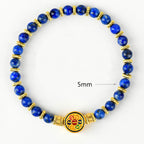 Fortune Jewel Natural Lazurite Om Mani Padme Hum Bead Balance Bracelet