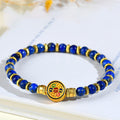 Fortune Jewel Natural Lazurite Om Mani Padme Hum Bead Balance Bracelet