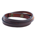 Fortune Jewel Vintage Multi-layer Leather Strength Buckle Bracelet