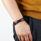 Fortune Jewel Vintage Multi-layer Leather Strength Buckle Bracelet