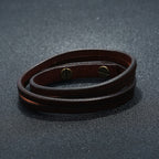 Fortune Jewel Vintage Multi-layer Leather Strength Buckle Bracelet