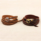 Fortune Jewel Vintage Multi-layer Leather Buckle Confidence Bracelet