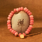Fortune Jewel Strawberry Quartz Cyan Jade Lucky Cat Beads Healing Bracelet