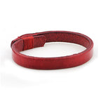 Fortune Jewel Vintage Plain Leather Button Buckle Confidence Bracelet